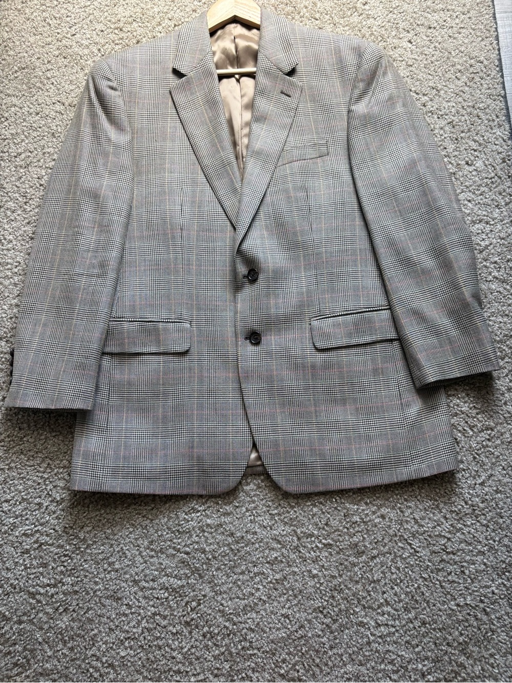 Ralph Lauren Classic Glen Plaid Two-Button Men's Sport Coat in Light Gray 40R